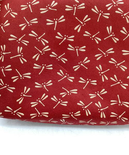 印傳屋（インデンヤ）印傳屋 (インデンヤ) ハンドポーチ レッド 未使用品の古着・服飾アイテム