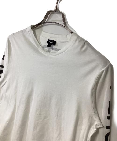 DIESEL（ディーゼル）DIESEL (ディーゼル) ロングスリーブTシャツ ホワイト サイズ:Lの古着・服飾アイテム