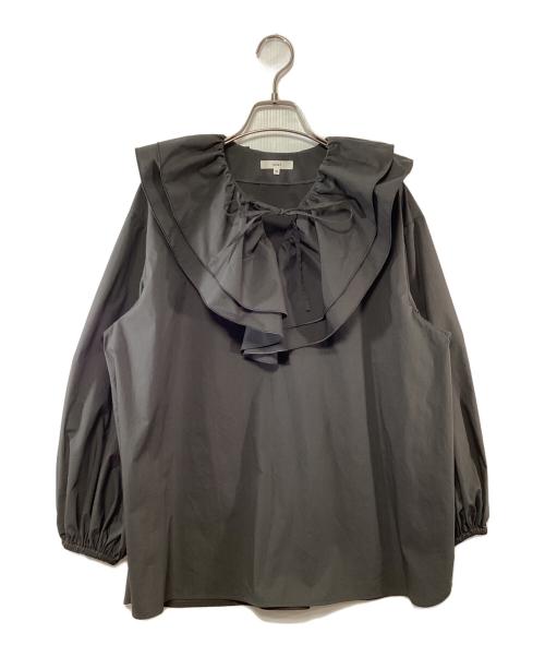 YORI（ヨリ）YORI (ヨリ) ダブルフリルカラーブラウス グレー サイズ:38の古着・服飾アイテム