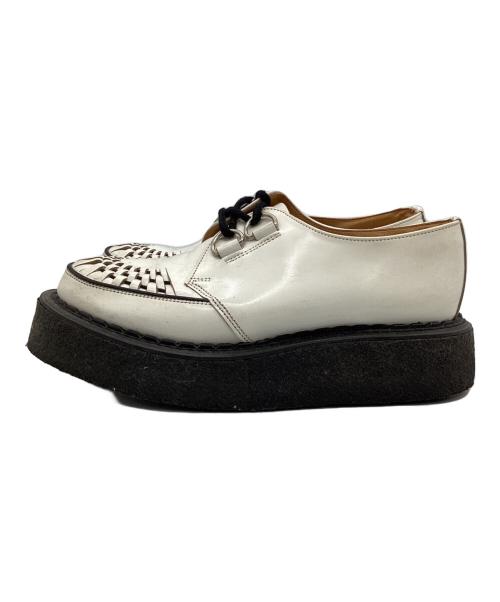GEORGE COX（ジョージコックス）GEORGE COX (ジョージコックス) ラバーソールシューズ ホワイト×ブラック サイズ:8の古着・服飾アイテム