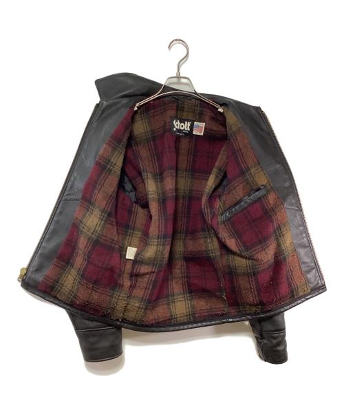 Schott（ショット）Schott (ショット) シングルレザージャケット ブラック サイズ:36の古着・服飾アイテム