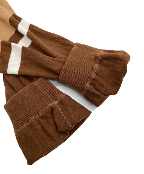 WASTED YOUTH（ウェイステッドユース）WASTED YOUTH (ウエステッド ユース) ラガーシャツ ブラウン×ホワイト サイズ:Lの古着・服飾アイテム