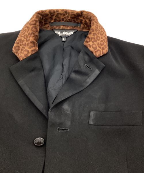 BLACK COMME des GARCONS（ブラックコムデギャルソン）BLACK COMME des GARCONS (ブラック コムデギャルソン) ジャケットコート ブラック×ブラウン サイズ:Lの古着・服飾アイテム