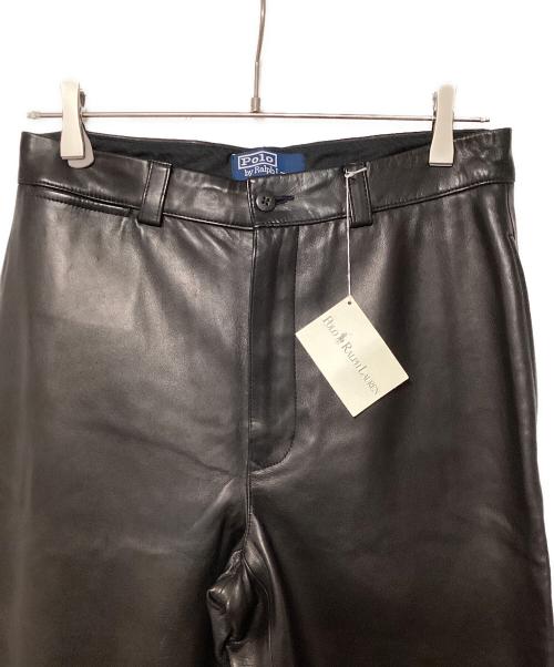 POLO RALPH LAUREN（ポロ・ラルフローレン）POLO RALPH LAUREN (ポロ・ラルフローレン) レザーパンツ ブラック サイズ:30インチ（76cm）の古着・服飾アイテム