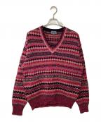 KENZOケンゾー）の古着「Vネック総柄ニット」｜パープル