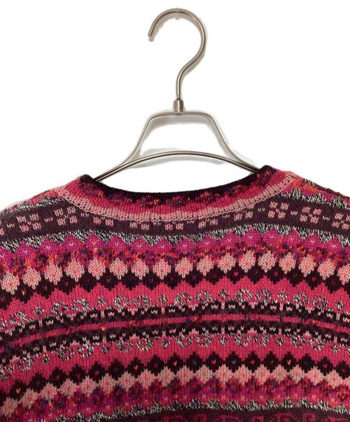 KENZO（ケンゾー）KENZO (ケンゾー) Vネック総柄ニット パープル サイズ:3の古着・服飾アイテム