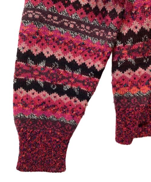 KENZO（ケンゾー）KENZO (ケンゾー) Vネック総柄ニット パープル サイズ:3の古着・服飾アイテム