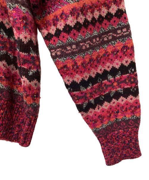 KENZO（ケンゾー）KENZO (ケンゾー) Vネック総柄ニット パープル サイズ:3の古着・服飾アイテム