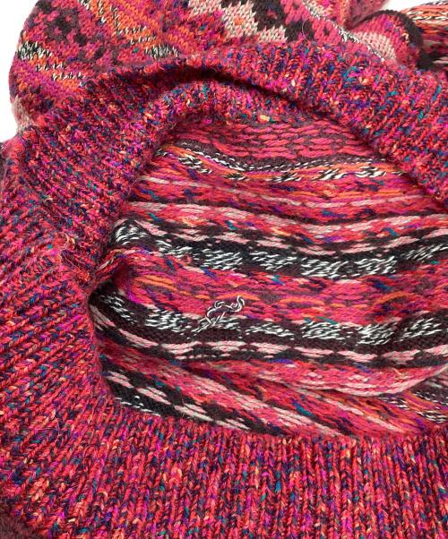 KENZO（ケンゾー）KENZO (ケンゾー) Vネック総柄ニット パープル サイズ:3の古着・服飾アイテム