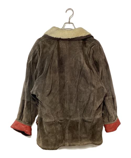 MARITHE+FRANCOIS GIRBAUD（マリテフランソワジルボー）MARITHE+FRANCOIS GIRBAUD (マリテフランソワジルボー) 【古着】レザージャケット ブラウン×アイボリー サイズ:不明の古着・服飾アイテム