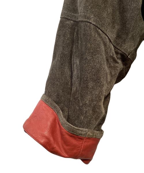 MARITHE+FRANCOIS GIRBAUD（マリテフランソワジルボー）MARITHE+FRANCOIS GIRBAUD (マリテフランソワジルボー) 【古着】レザージャケット ブラウン×アイボリー サイズ:不明の古着・服飾アイテム