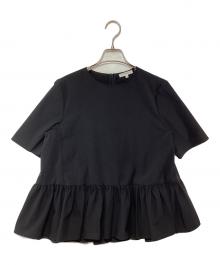 YORI（ヨリ）の古着「ヘムフリルブラウス」｜ブラック