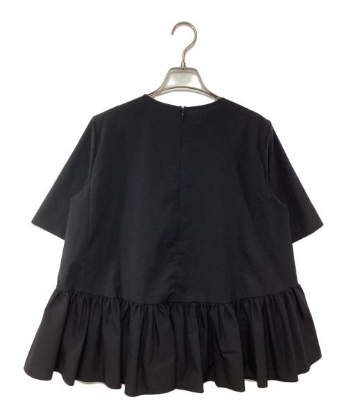 YORI（ヨリ）YORI (ヨリ) ヘムフリルブラウス ブラック サイズ:38の古着・服飾アイテム