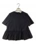 YORI（ヨリ）の古着「ヘムフリルブラウス」｜ブラック