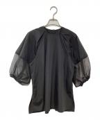 ELLAエラ）の古着「オーガンジー袖ブラウス」｜ブラック