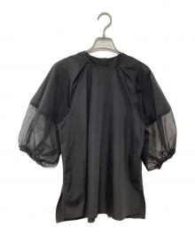 ELLA（エラ）の古着「オーガンジー袖ブラウス」｜ブラック