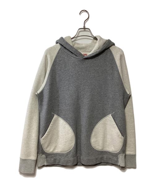 B.V.D（ビーブイディー）B.V.D (ビーブイディー) プルオーバーパーカー グレー×アイボリー サイズ:XLの古着・服飾アイテム