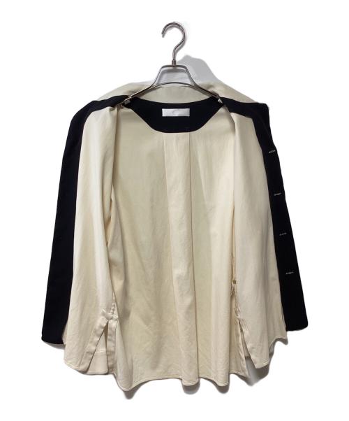 ETHOSENS（エトセンス）ETHOSENS (エトセンス) オープンカラーシャツ アイボリー×ブラック サイズ:記載なしの古着・服飾アイテム