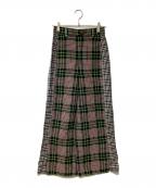 ENFOLDエンフォルド）の古着「ハイウエストパンツ」｜ブラック×グリーン