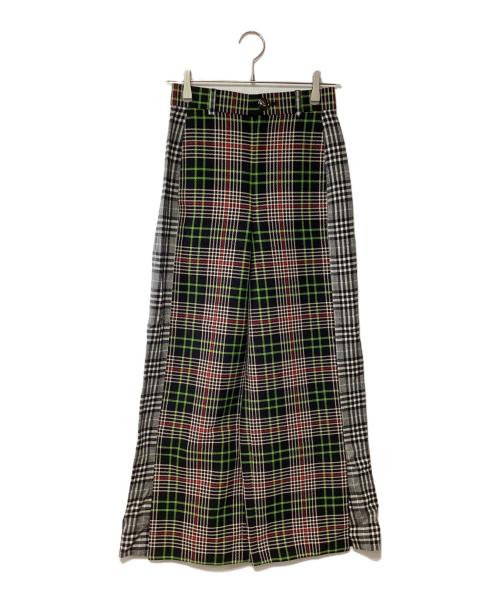 ENFOLD（エンフォルド）ENFOLD (エンフォルド) ハイウエストパンツ ブラック×グリーン サイズ:36の古着・服飾アイテム