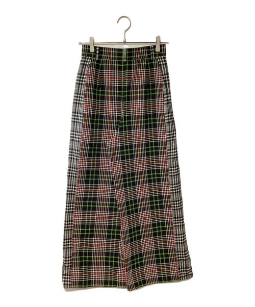 ENFOLD（エンフォルド）ENFOLD (エンフォルド) ハイウエストパンツ ブラック×グリーン サイズ:36の古着・服飾アイテム