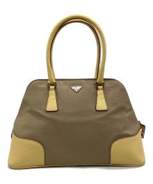 PRADA（プラダ）の古着「ハンドバッグ」｜ベージュ×イエロー