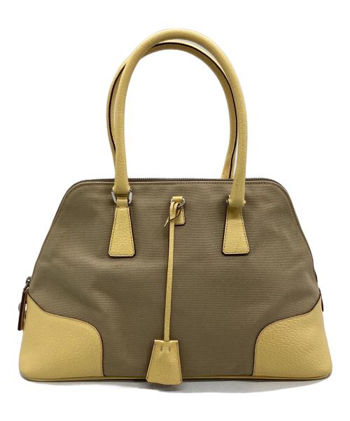 PRADA（プラダ）PRADA (プラダ) ハンドバッグ ベージュ×イエローの古着・服飾アイテム