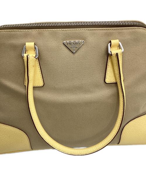 PRADA（プラダ）PRADA (プラダ) ハンドバッグ ベージュ×イエローの古着・服飾アイテム