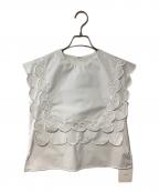 roughlowラフロー）の古着「ノースリーブブラウス」｜ホワイト