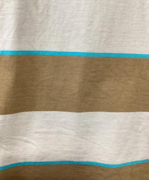 FUTUR（フューチャー）FUTUR (フューチャー) 刺繍カットソー ブラウン×ベージュ サイズ:Lの古着・服飾アイテム