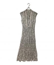 FRAY ID（フレイ アイディー）の古着「ノースリーブワンピース」｜グリーン×ホワイト