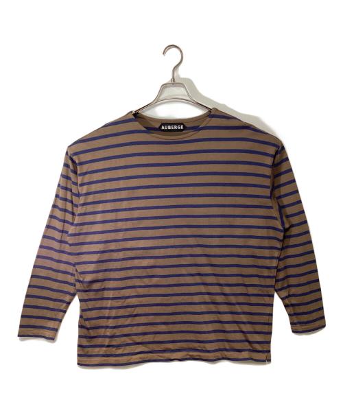 AUBERGE（オーベルジュ）AUBERGE (オーベルジュ) 長袖カットソー ブラウン×ブルー サイズ:SIZE 44の古着・服飾アイテム