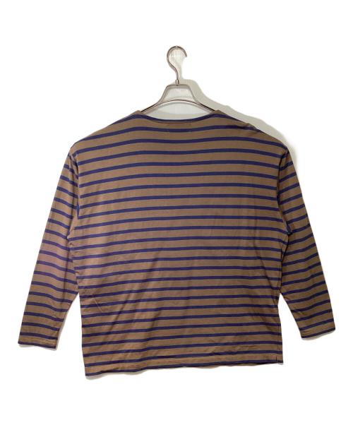 AUBERGE（オーベルジュ）AUBERGE (オーベルジュ) 長袖カットソー ブラウン×ブルー サイズ:SIZE 44の古着・服飾アイテム