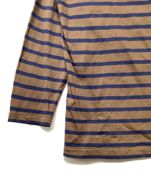 AUBERGE（オーベルジュ）AUBERGE (オーベルジュ) 長袖カットソー ブラウン×ブルー サイズ:SIZE 44の古着・服飾アイテム