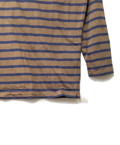 AUBERGE（オーベルジュ）AUBERGE (オーベルジュ) 長袖カットソー ブラウン×ブルー サイズ:SIZE 44の古着・服飾アイテム