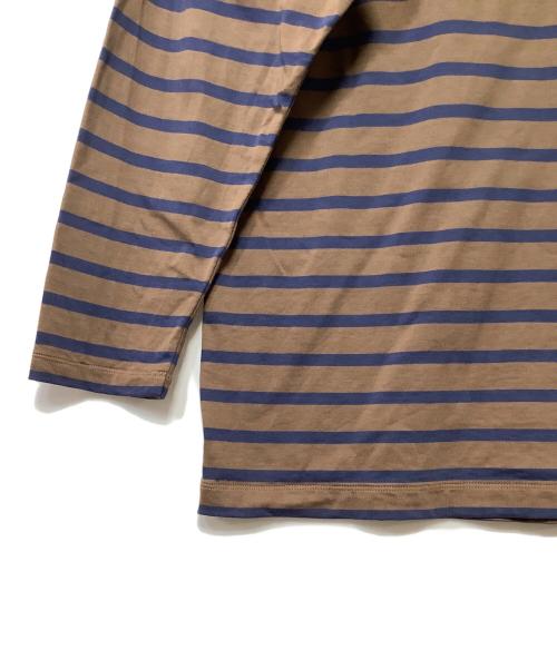 AUBERGE（オーベルジュ）AUBERGE (オーベルジュ) 長袖カットソー ブラウン×ブルー サイズ:SIZE 44の古着・服飾アイテム