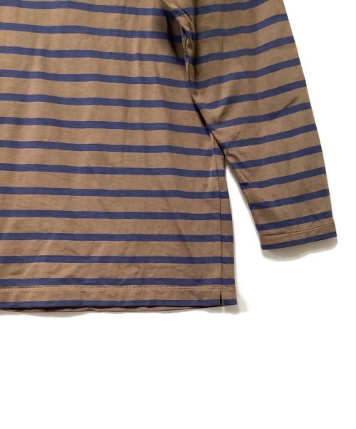 AUBERGE（オーベルジュ）AUBERGE (オーベルジュ) 長袖カットソー ブラウン×ブルー サイズ:SIZE 44の古着・服飾アイテム