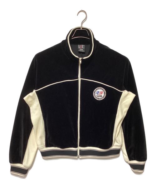 SAINT MICHAEL（セントマイケル）SAINT MICHAEL (セントマイケル) ベロアブルゾン ブラック×ホワイト サイズ:SIZE XLの古着・服飾アイテム