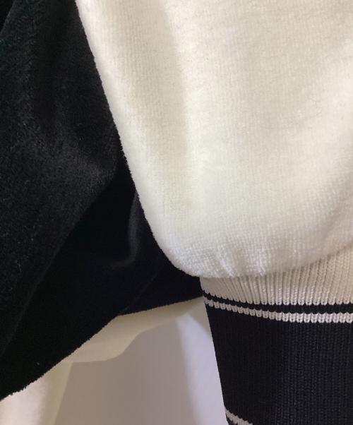 SAINT MICHAEL（セントマイケル）SAINT MICHAEL (セントマイケル) ベロアブルゾン ブラック×ホワイト サイズ:SIZE XLの古着・服飾アイテム