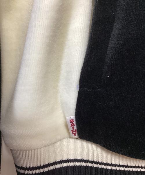 SAINT MICHAEL（セントマイケル）SAINT MICHAEL (セントマイケル) ベロアブルゾン ブラック×ホワイト サイズ:SIZE XLの古着・服飾アイテム