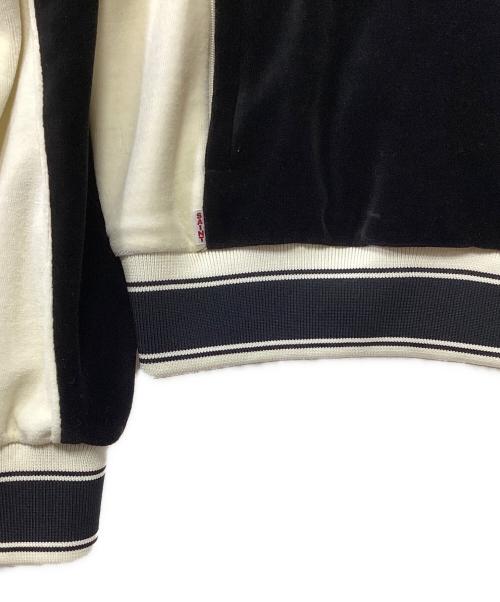 SAINT MICHAEL（セントマイケル）SAINT MICHAEL (セントマイケル) ベロアブルゾン ブラック×ホワイト サイズ:SIZE XLの古着・服飾アイテム