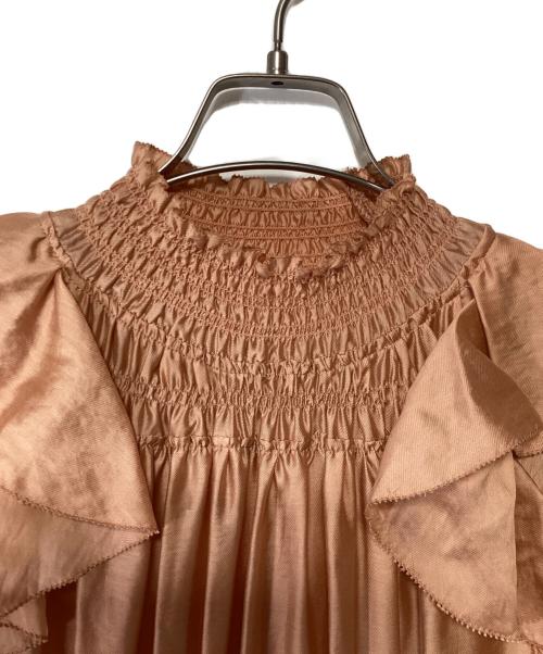 CASA FLINE（カーサフライン）CASA FLINE (カーサフライン) シャーリングハイネックドレス ライトピンク サイズ:SIZE Fの古着・服飾アイテム