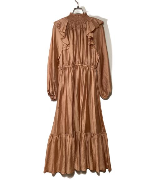 CASA FLINE（カーサフライン）CASA FLINE (カーサフライン) シャーリングハイネックドレス ライトピンク サイズ:SIZE Fの古着・服飾アイテム