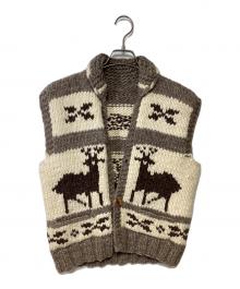 その他ブランド（ソノタブランド）の古着「カウチンニットベスト」｜ベージュ×ブラウン