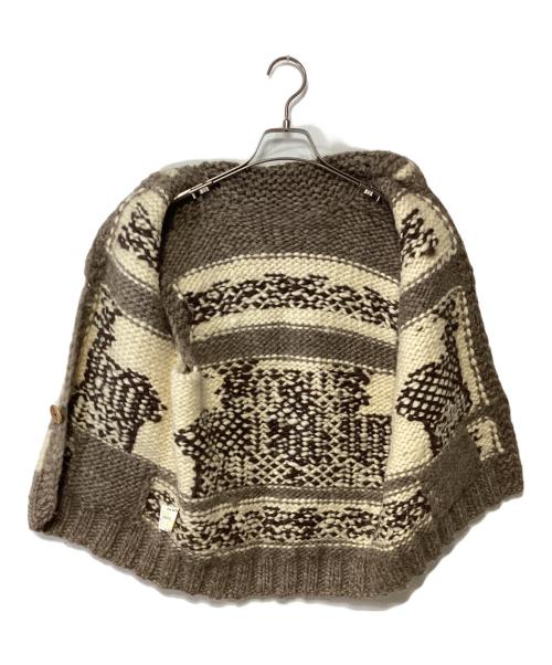 その他ブランド（ソノタブランド）その他ブランド (ソノタブランド) カウチンニットベスト ベージュ×ブラウン サイズ:記載無しの古着・服飾アイテム