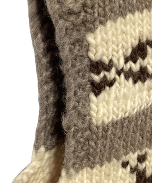 その他ブランド（ソノタブランド）その他ブランド (ソノタブランド) カウチンニットベスト ベージュ×ブラウン サイズ:記載無しの古着・服飾アイテム