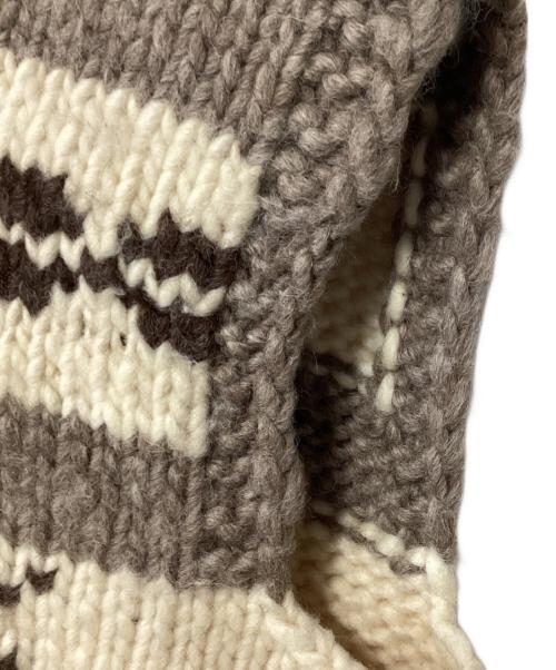 その他ブランド（ソノタブランド）その他ブランド (ソノタブランド) カウチンニットベスト ベージュ×ブラウン サイズ:記載無しの古着・服飾アイテム