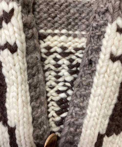 その他ブランド（ソノタブランド）その他ブランド (ソノタブランド) カウチンニットベスト ベージュ×ブラウン サイズ:記載無しの古着・服飾アイテム