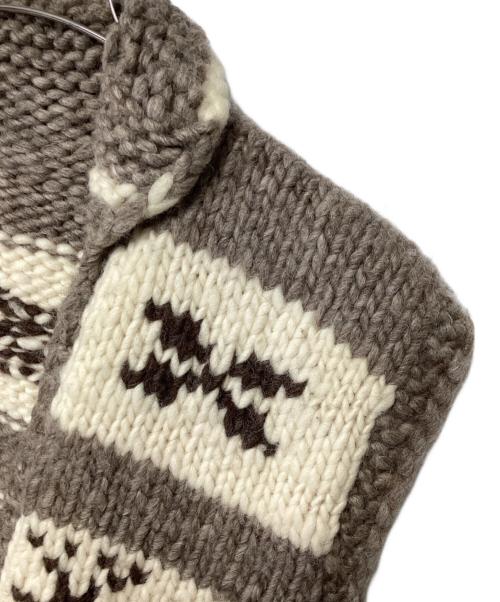 その他ブランド（ソノタブランド）その他ブランド (ソノタブランド) カウチンニットベスト ベージュ×ブラウン サイズ:記載無しの古着・服飾アイテム