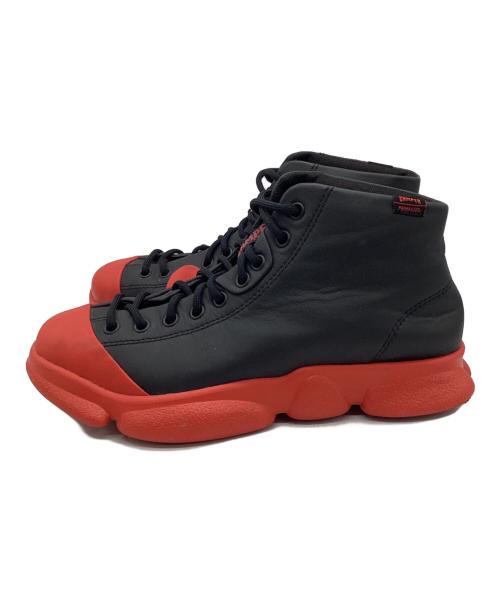 CAMPER（カンペール）CAMPER (カンペール) ミドルカットスニーカー ブラック×レッド サイズ:26-21の古着・服飾アイテム